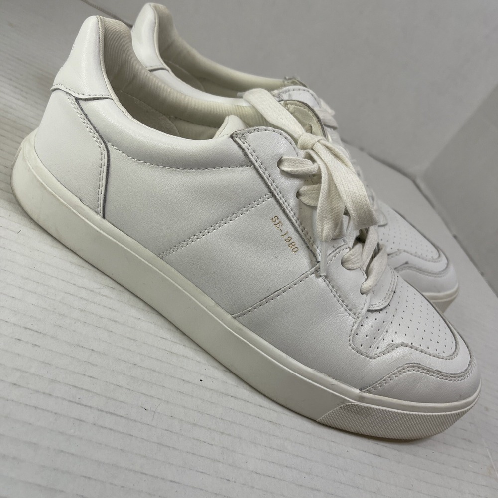 Sam Edelman Women's Edie Sneakers Shoes Low Top White Leather Lace Up Size 8.5